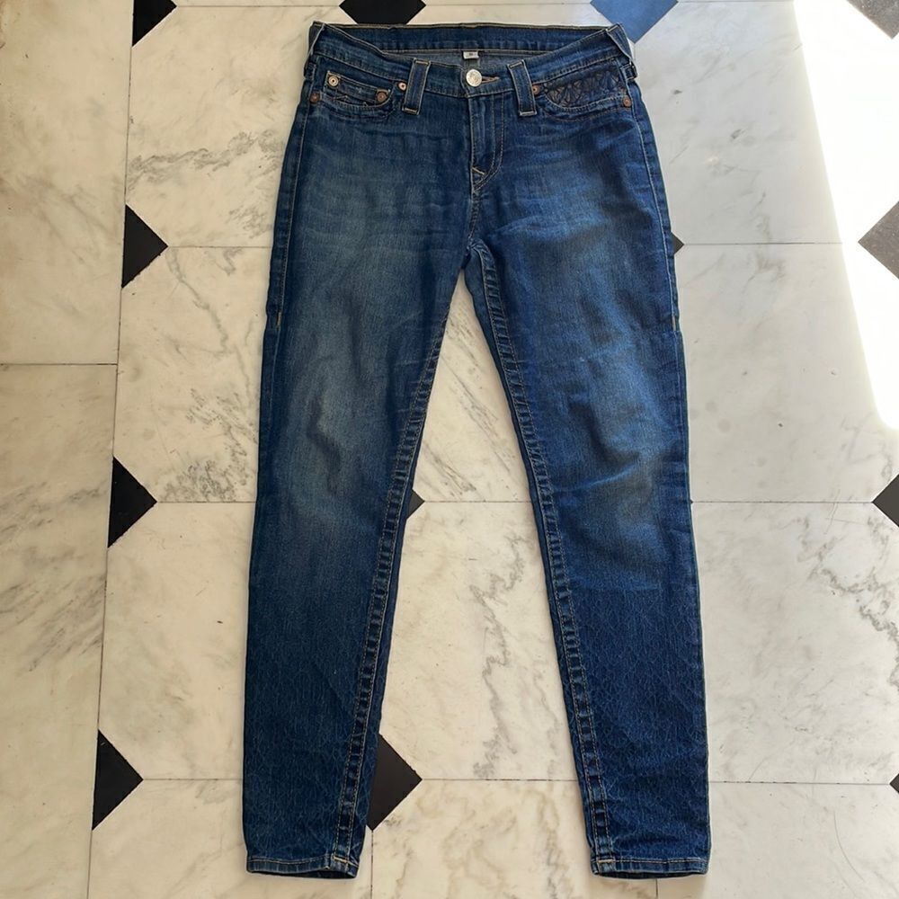 True Religion Foil Hem Legging Jeans